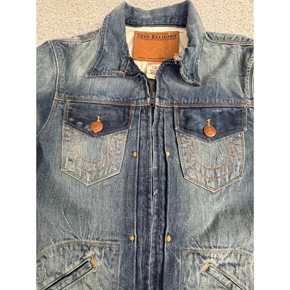 NWOT True Religion Denim 2012 Trucker Jacket S 50s Style Zip Classic American - Picture 4 of 14